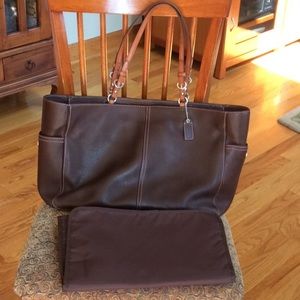Leather Coach Tote/diaper bag